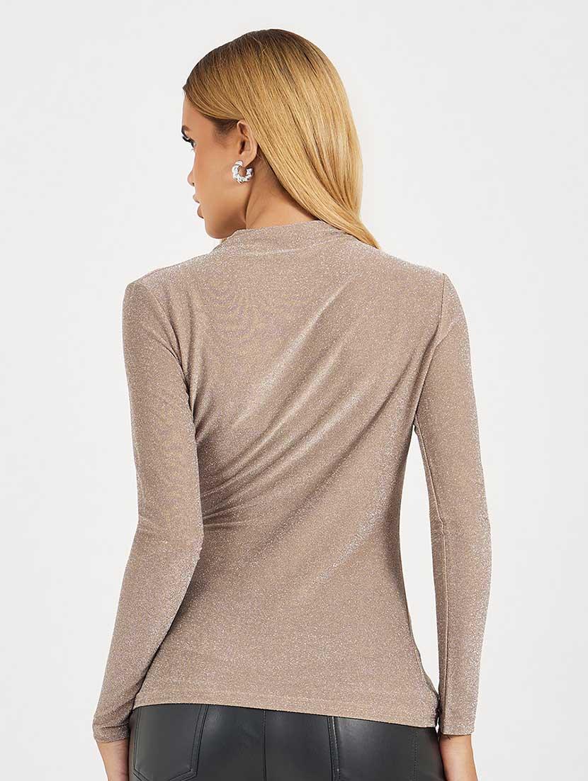 women solid long sleeves straight top - 21666382 - Standard Image - 1