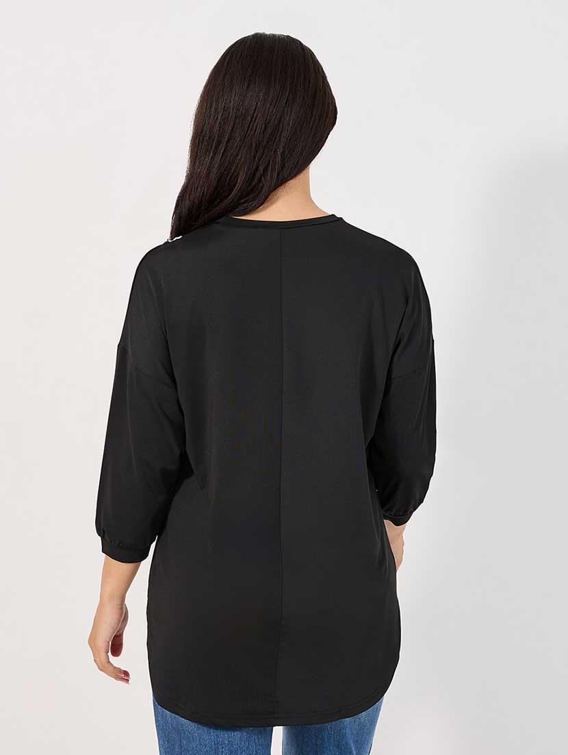 women printed round neck a-line top - 21666386 - Standard Image - 1