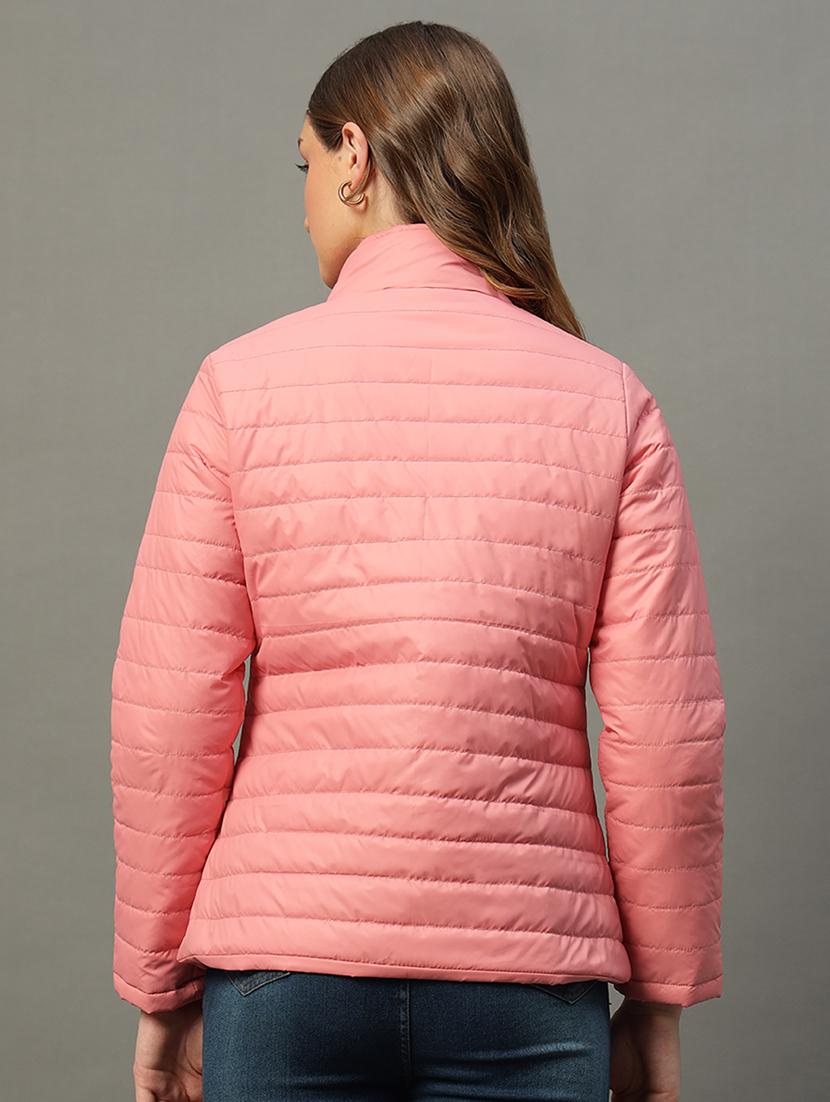 women long sleeve solid quilted jacket - 21666496 - Standard Image - 1