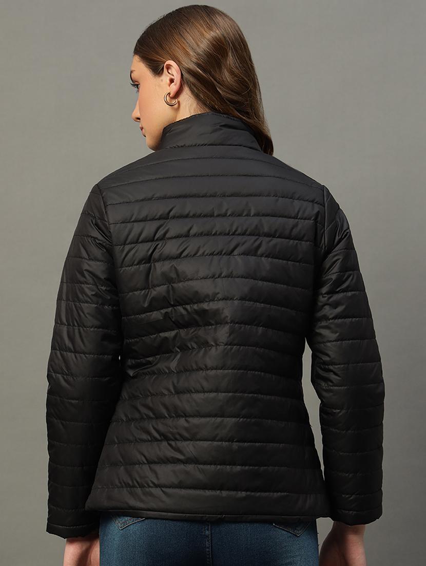 women long sleeve solid quilted jacket - 21666499 - Standard Image - 1