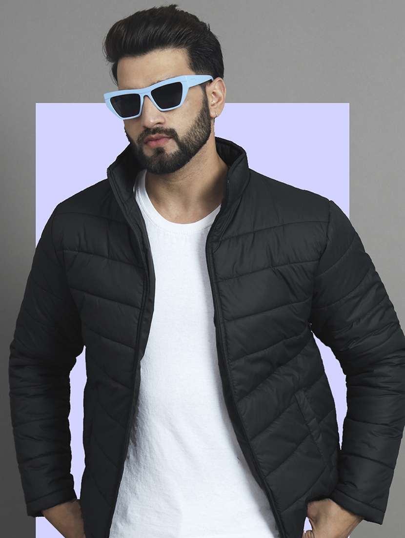 men long sleeve solid quilted jacket - 21666505 -  Standard Image - 1
