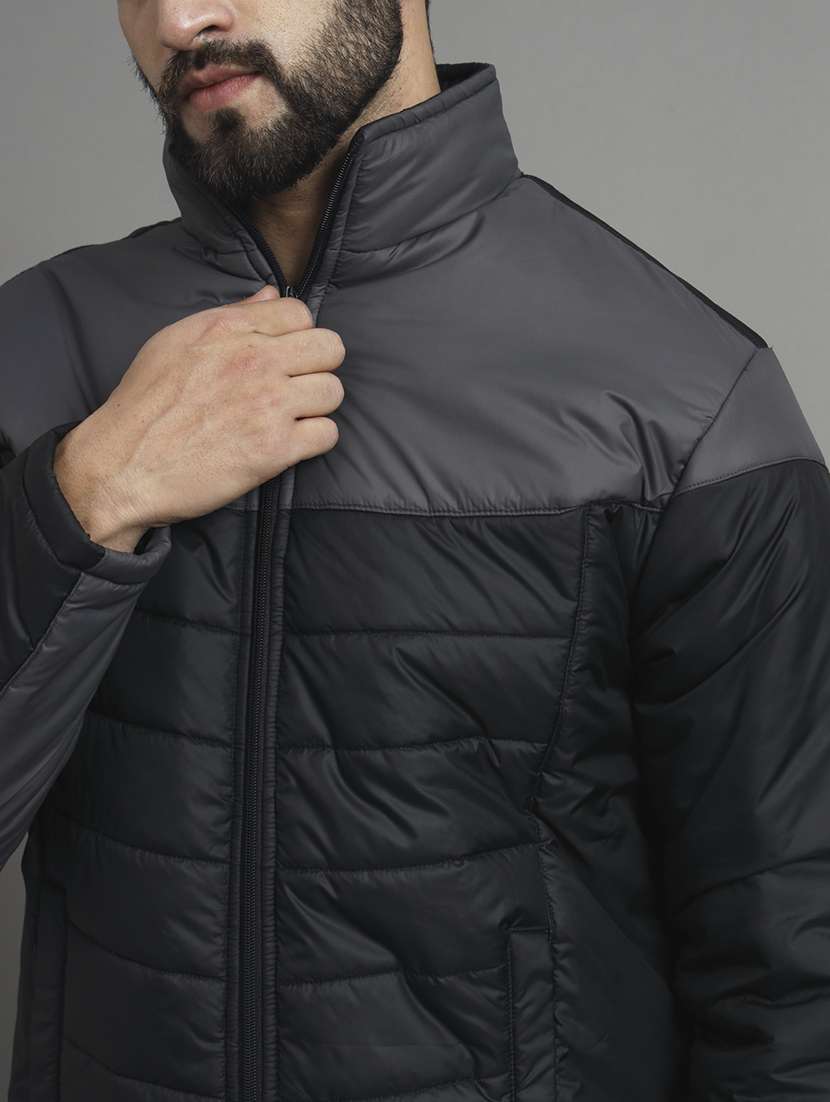 men long sleeve color block quilted jacket - 21666508 -  Standard Image - 4