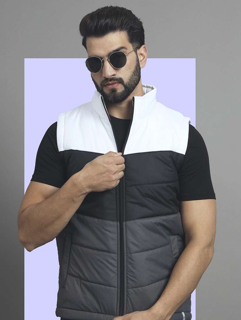 men sleeveless color block quilted jacket - 21666516 -  Standard Image - 1
