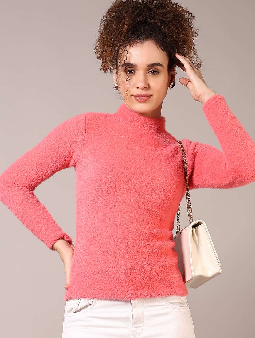 women solid long sleeve pullover - 21666696 -  Standard Image - 1