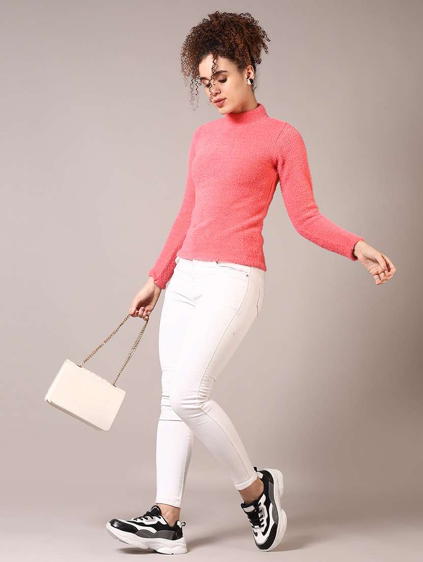 women solid long sleeve pullover - 21666696 -  Standard Image - 4