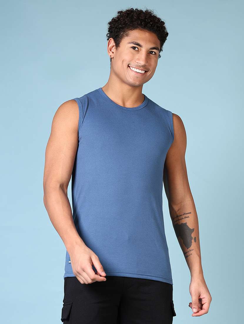 men round neck solid vest - 21666712 -  Standard Image - 1