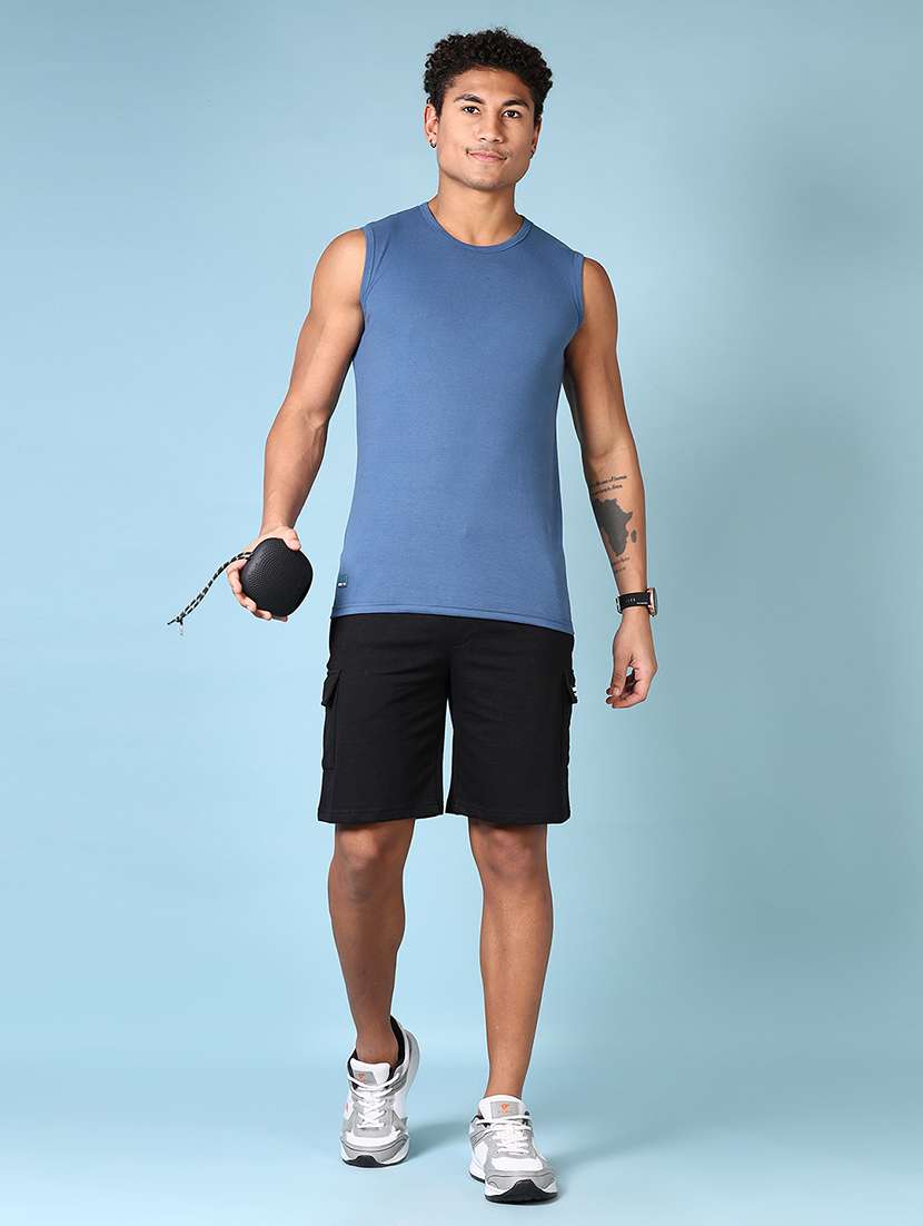 men round neck solid vest - 21666712 -  Standard Image - 4