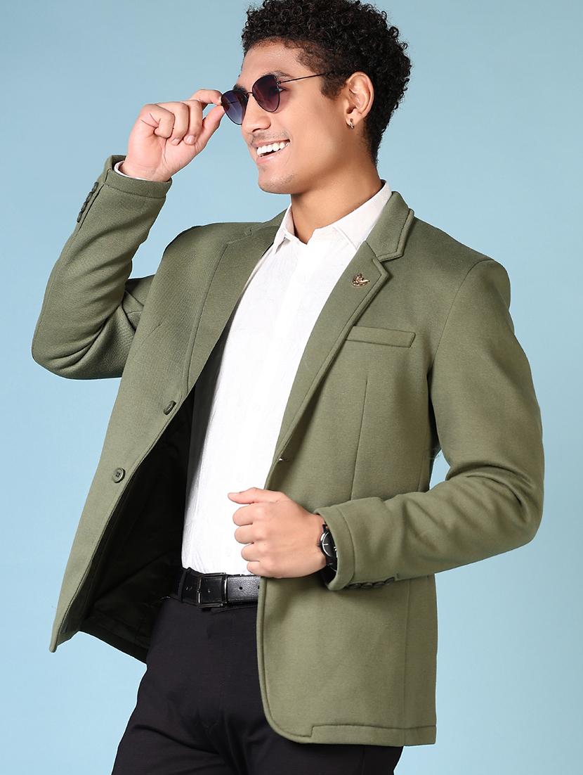 men solid long sleeve single breasted blazer - 21666783 - Standard Image - 1