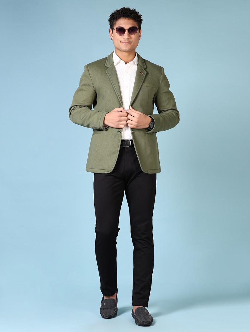 men solid long sleeve single breasted blazer - 21666783 - Standard Image - 4