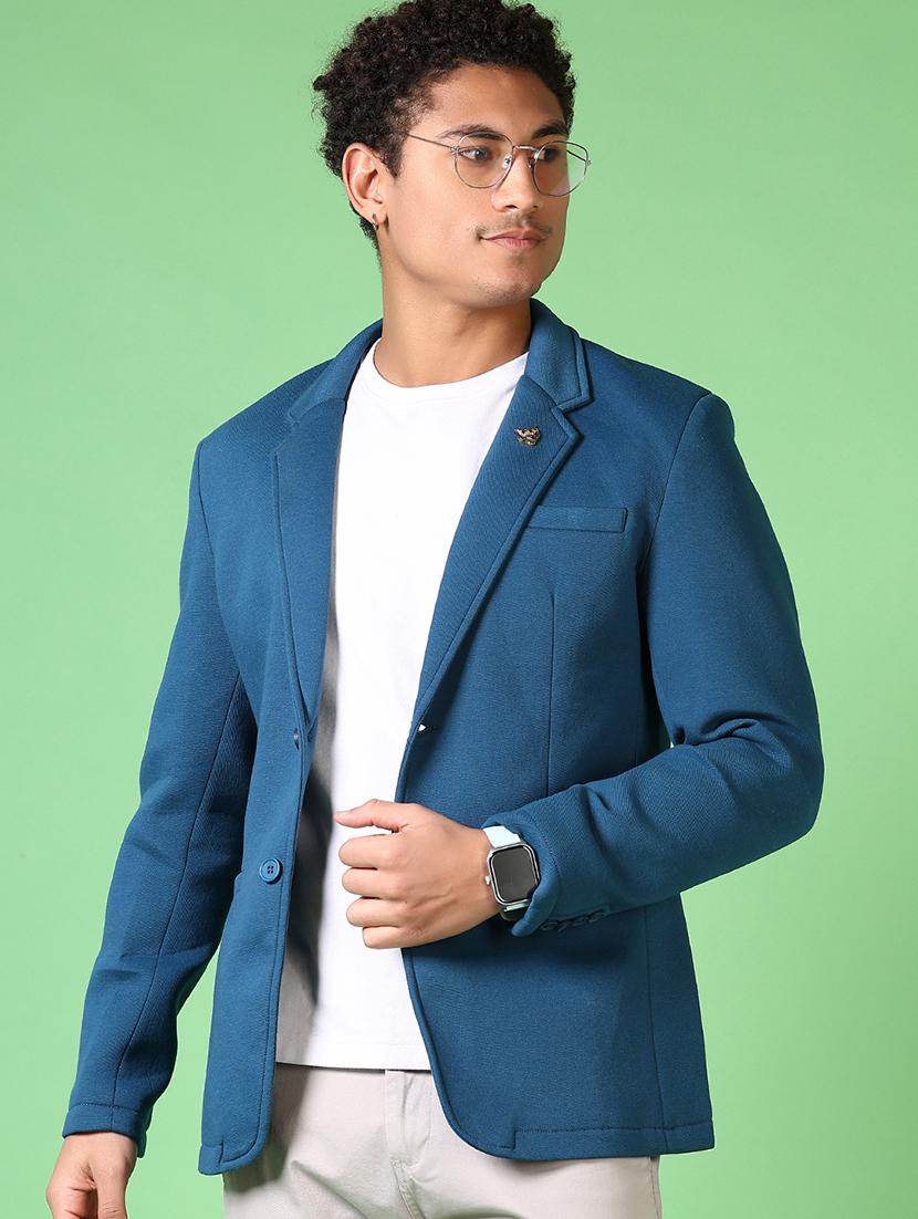 men solid long sleeve single breasted blazer - 21666785 - Standard Image - 1