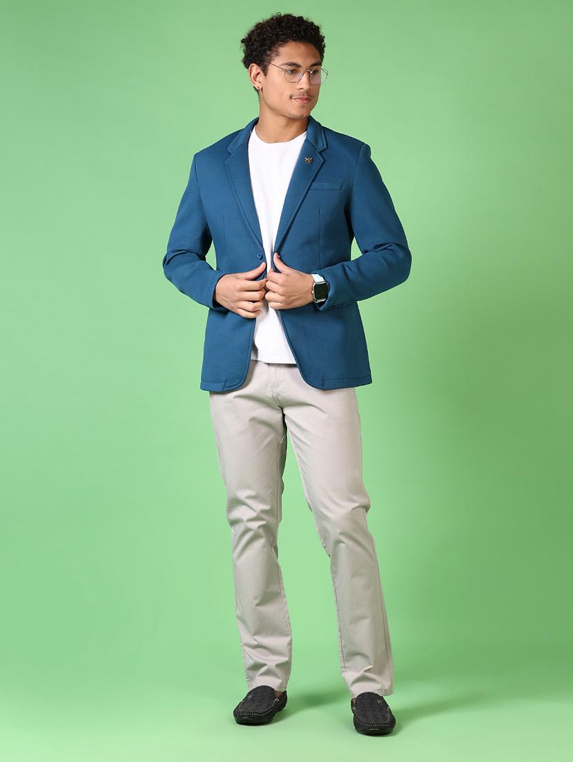 men solid long sleeve single breasted blazer - 21666785 - Standard Image - 4