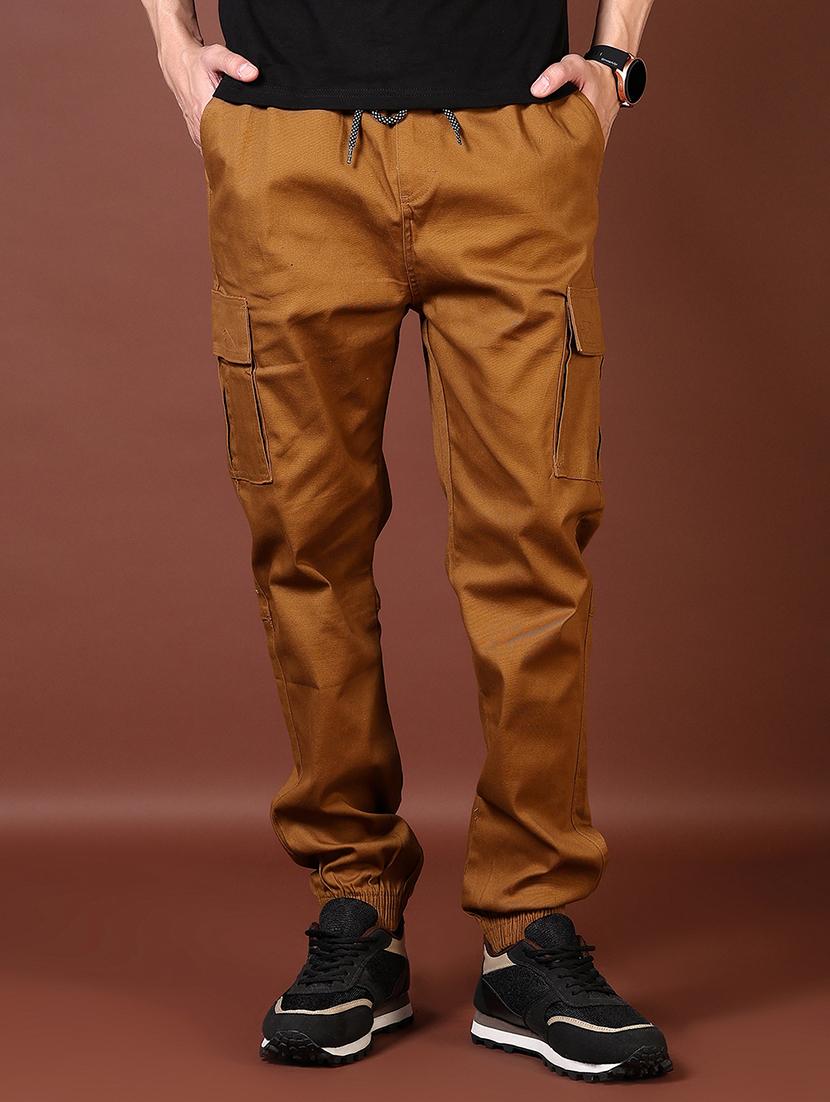 men solid mid rise regular fit jogger - 21666797 - Standard Image - 1