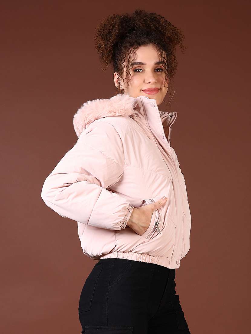 women solid long sleeve quilted jackets - 21666804 -  Standard Image - 1