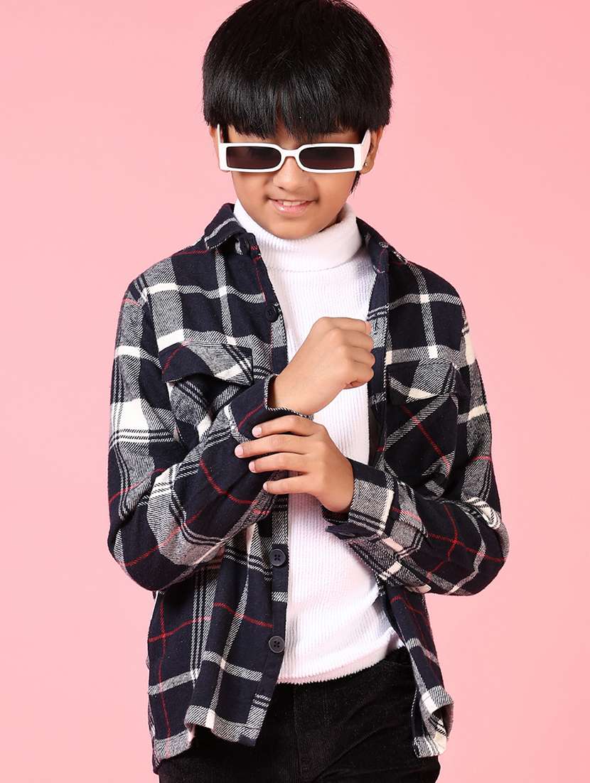 boys long sleeves checkered shirt - 21666805 -  Standard Image - 1