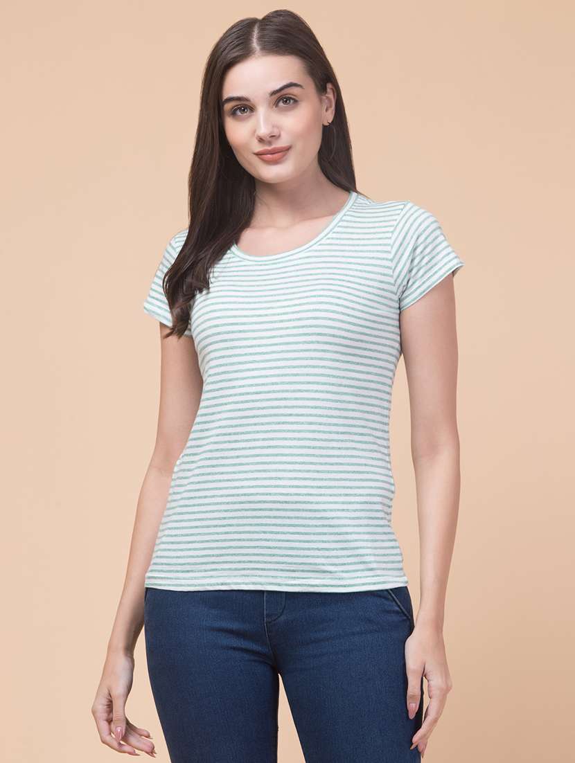 women stripes short sleeve t-shirt