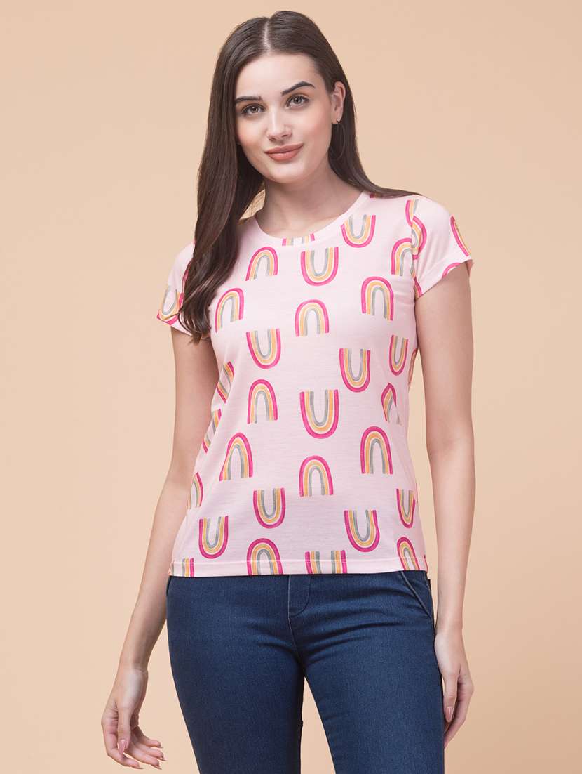 women printed short sleeve t-shirt