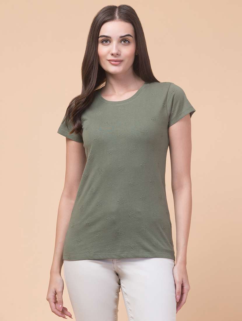 women solid short sleeve t-shirt
