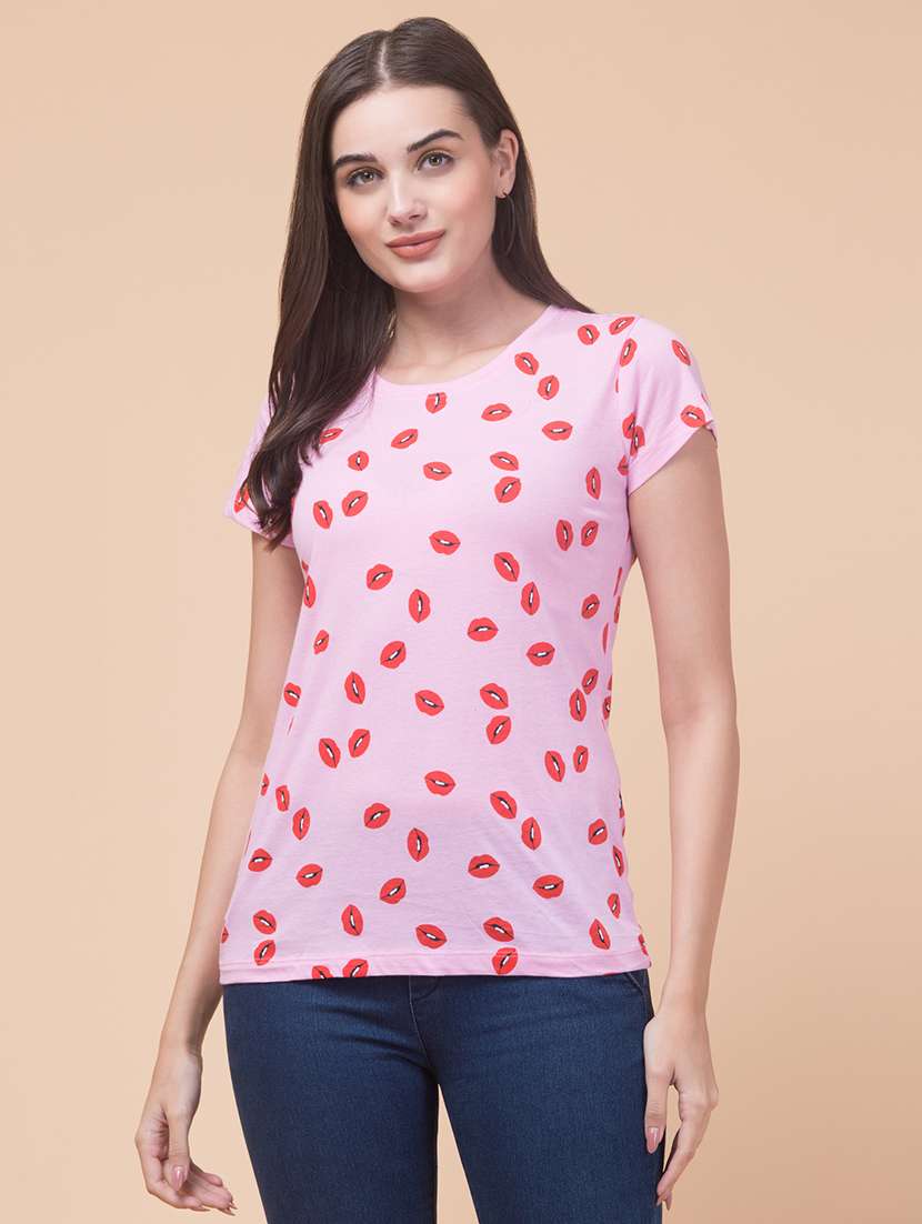 women printed short sleeve t-shirt