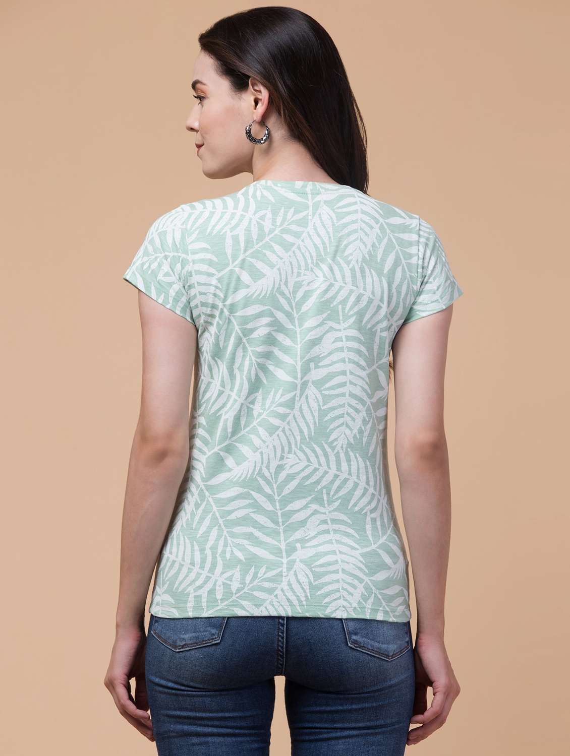 women tropical printed short sleeve t-shirt - 21666934 -  Standard Image - 1