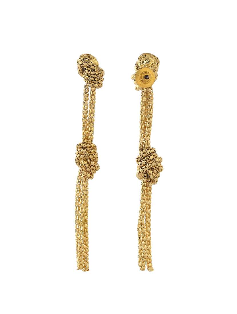 women gold plated cotemporary drop earring - 21666955 -  Standard Image - 1