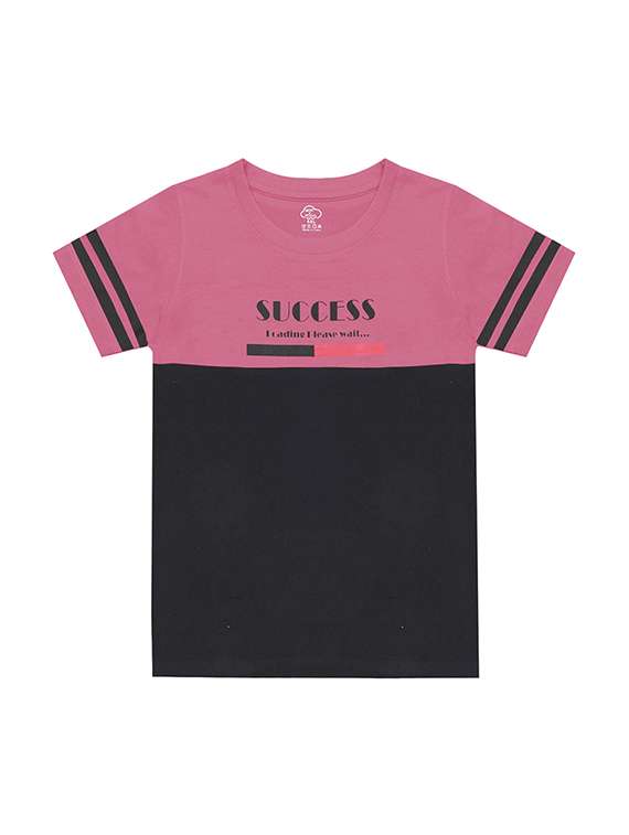 kids round neck short sleeve color block t-shirts combo - 21666977 -  Standard Image - 1