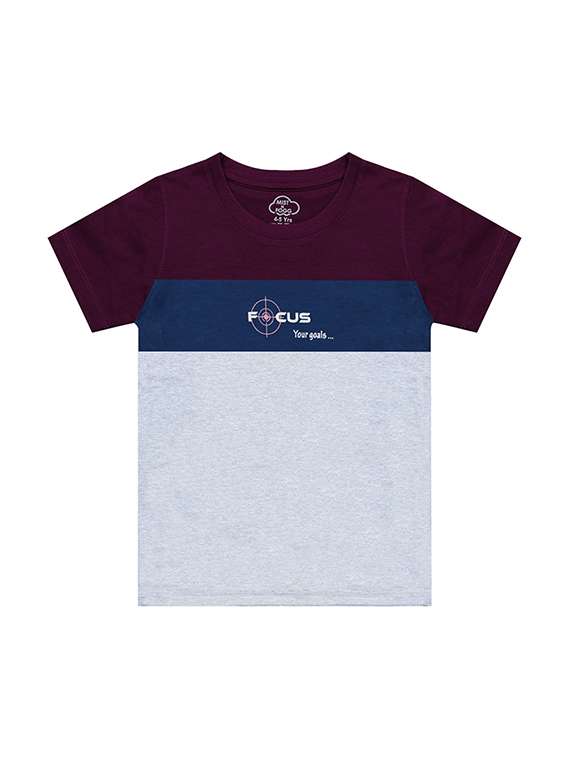 kids round neck short sleeve color block t-shirts combo - 21666978 -  Standard Image - 1