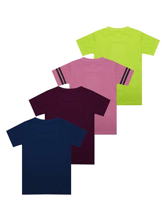kids round neck short sleeve color block t-shirts combo - 21666981 -  Standard Image - 1
