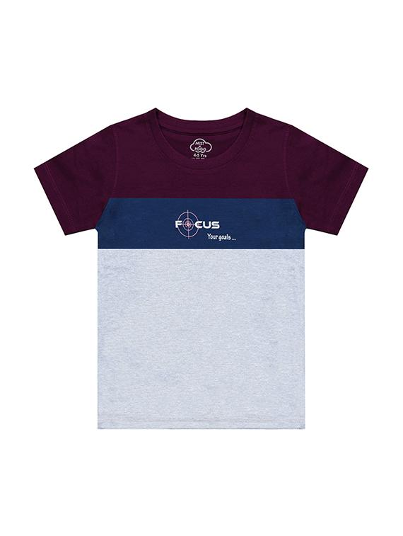 kids round neck short sleeve color block t-shirts combo - 21666991 -  Standard Image - 1