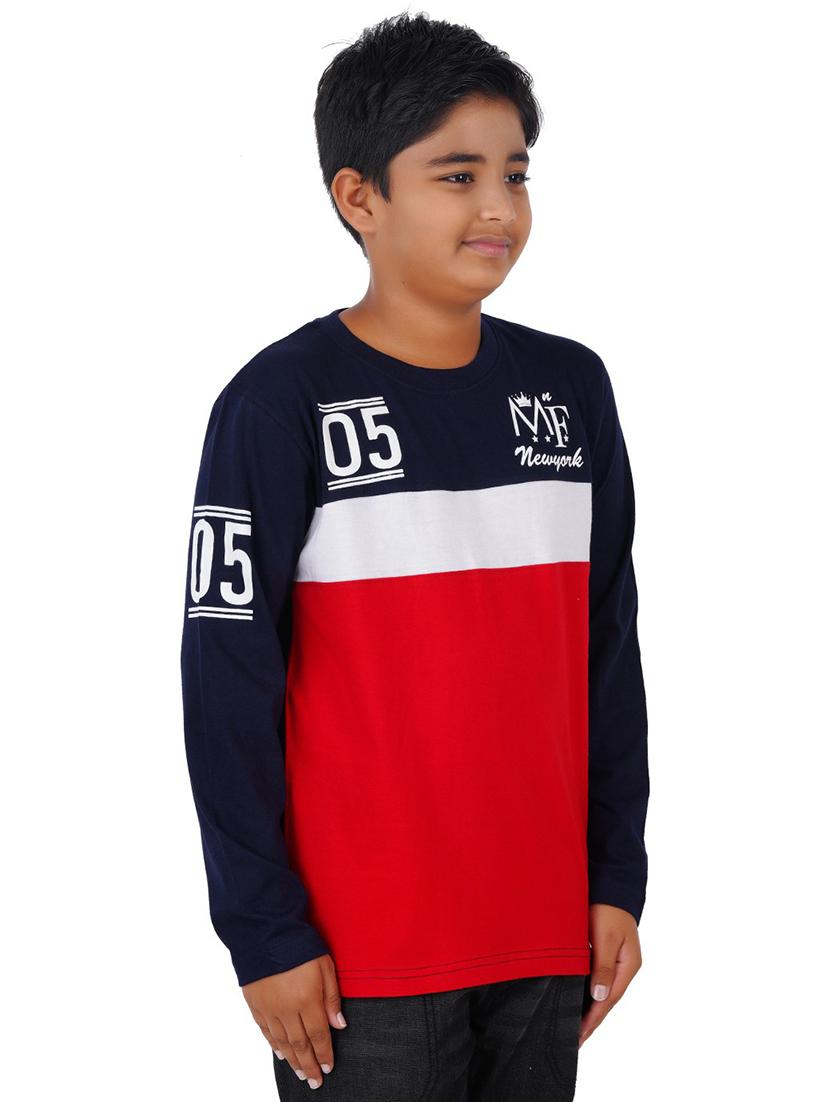 kids round neck long sleeve color block t-shirts combo - 21667011 -  Standard Image - 1