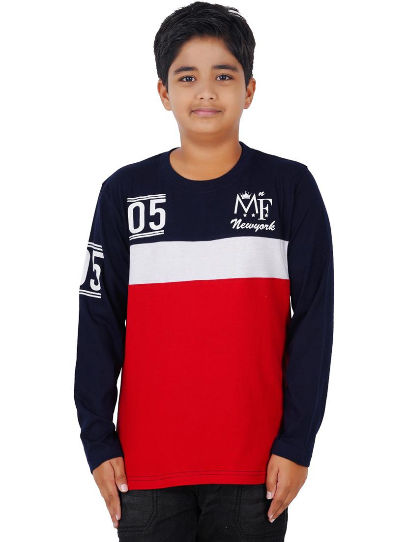 kids round neck long sleeve color block t-shirts combo - 21667012 -  Standard Image - 1