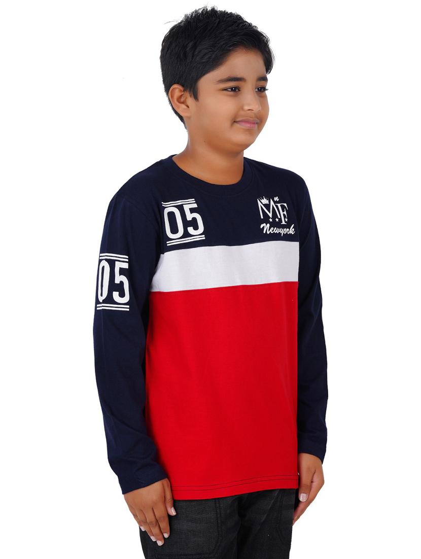 kids round neck long sleeve color block t-shirts combo - 21667013 -  Standard Image - 1