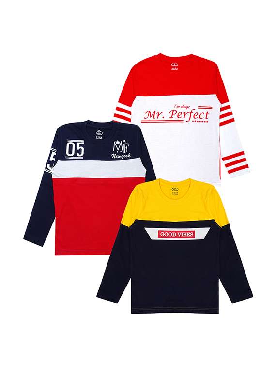 kids round neck printed t-shirts combo
