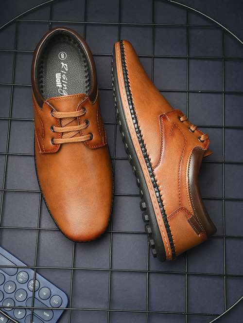 men solid lace-up casual shoes - 21667242 -  Standard Image - 0