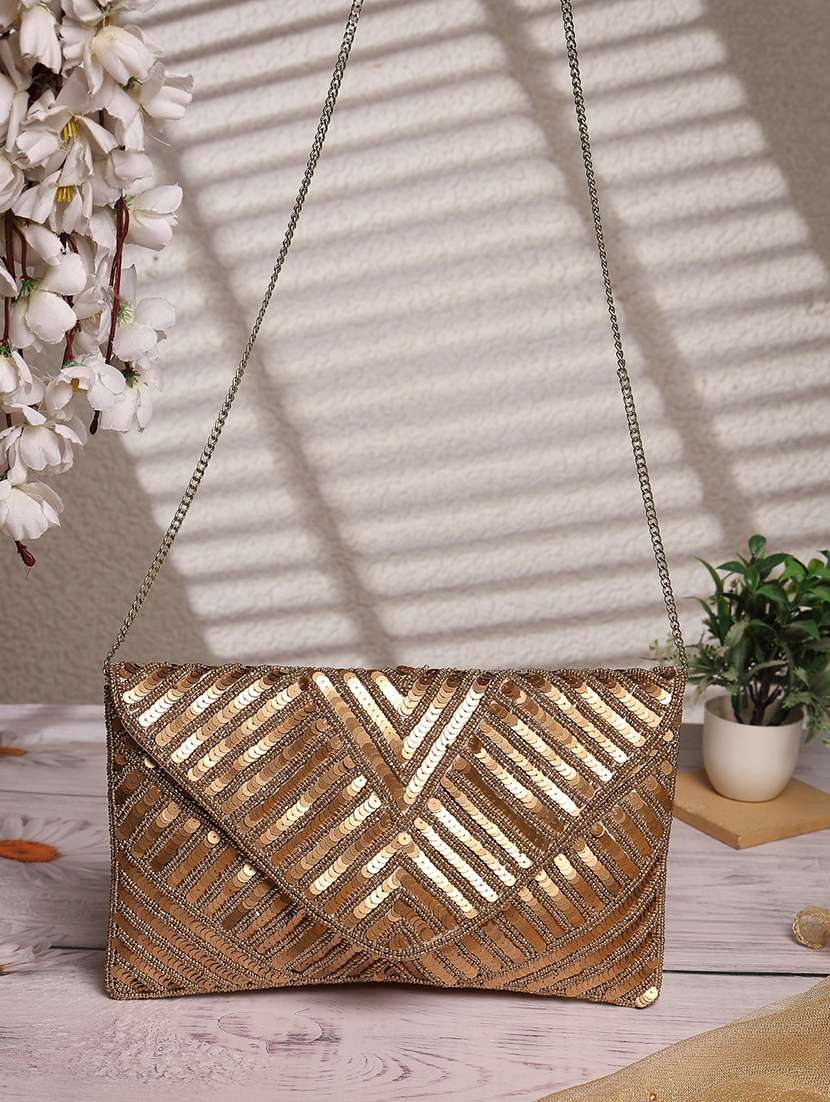 women sequined sling bag