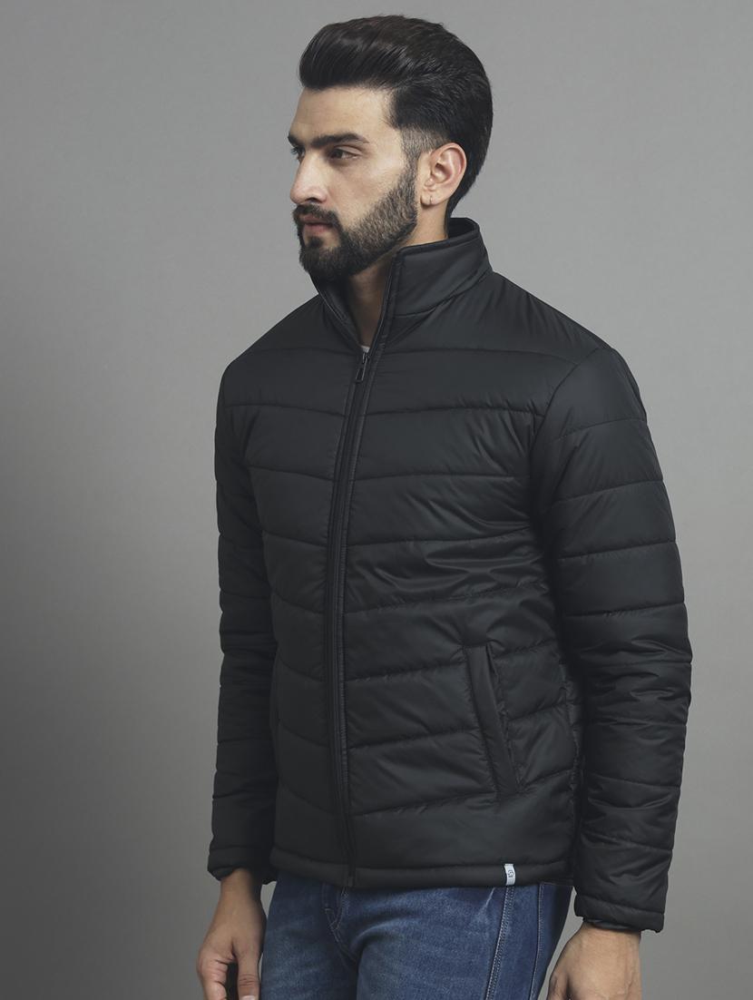 men long sleeves solid quilted jacket - 21667316 - Standard Image - 1