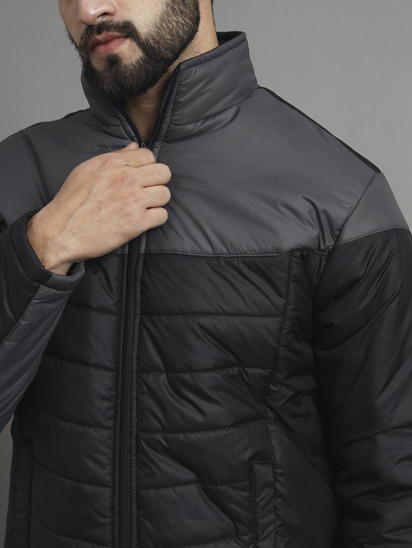 men long sleeves color block quilted jacket - 21667323 - Standard Image - 4