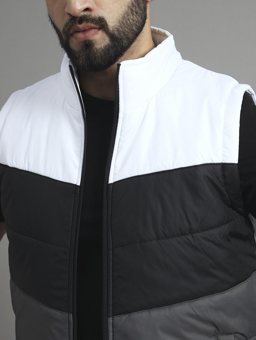 men sleeveless color block quilted jacket - 21667331 - Standard Image - 4