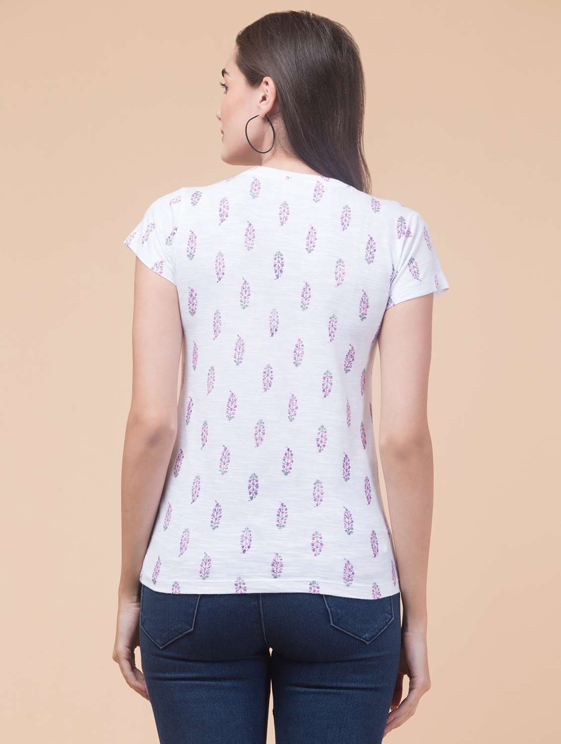 women florals printed short sleeve t-shirt - 21667401 -  Standard Image - 1