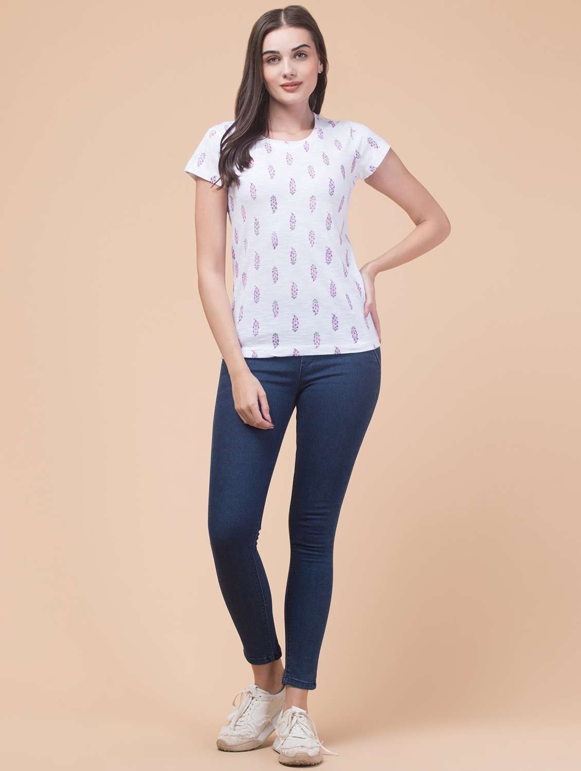 women florals printed short sleeve t-shirt - 21667401 - Standard Image - 4