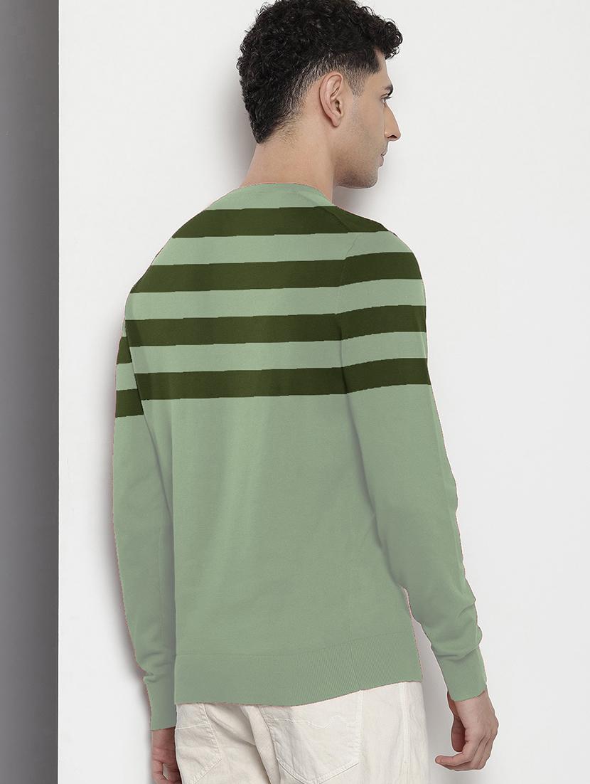 men v-neck striped pullover - 21667451 - Standard Image - 1