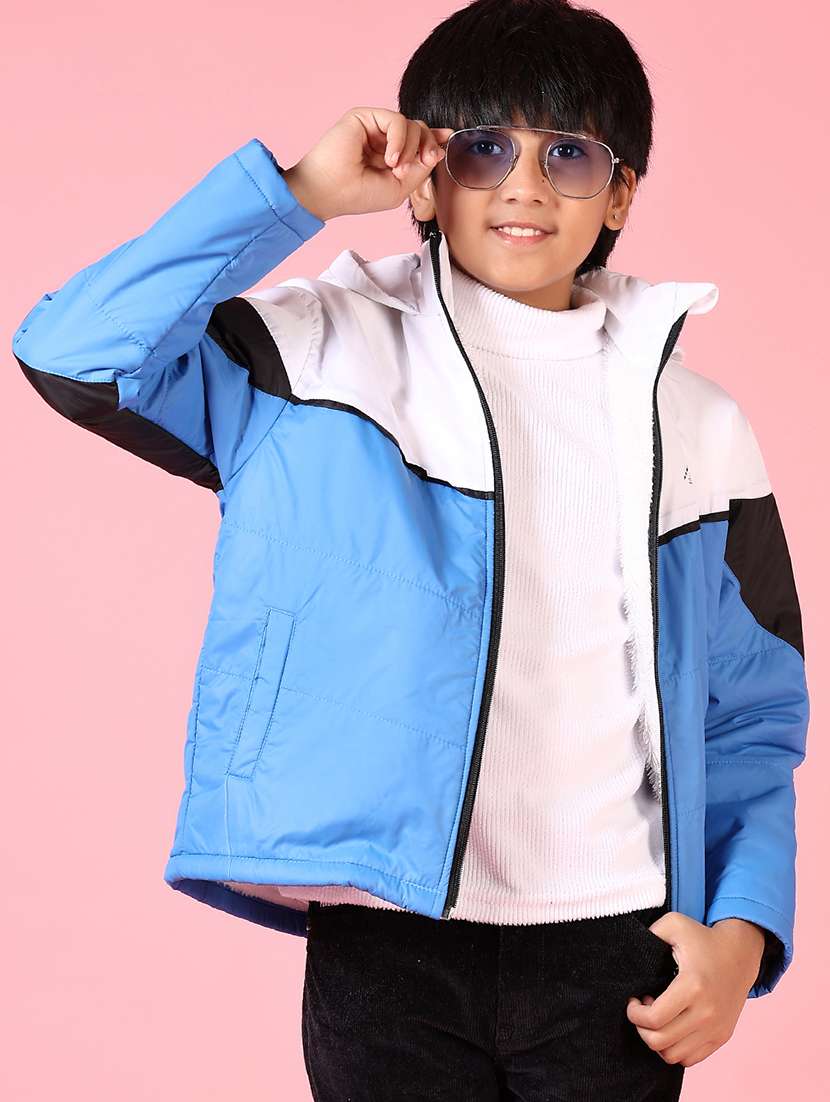 boys color block long sleeve quilted jacket - 21667569 -  Standard Image - 1