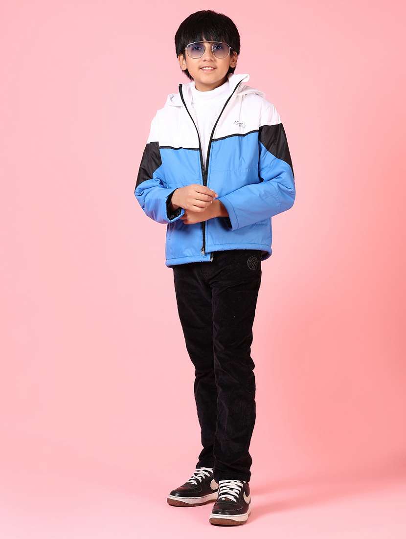 boys color block long sleeve quilted jacket - 21667569 -  Standard Image - 4