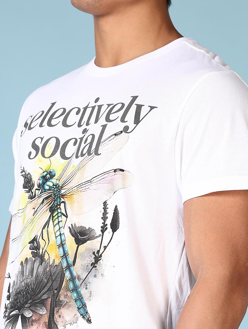 men round neck front print t-shirt - 21667590 - Standard Image - 4