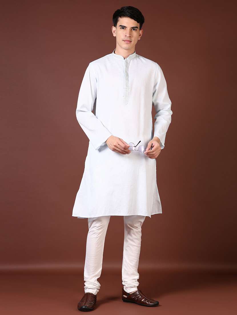 men embroidered long sleeve kurta - 21667606 -  Standard Image - 4