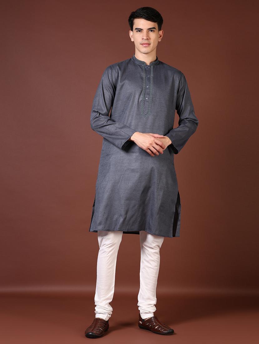 men embroidered long sleeve kurta - 21667607 - Standard Image - 4