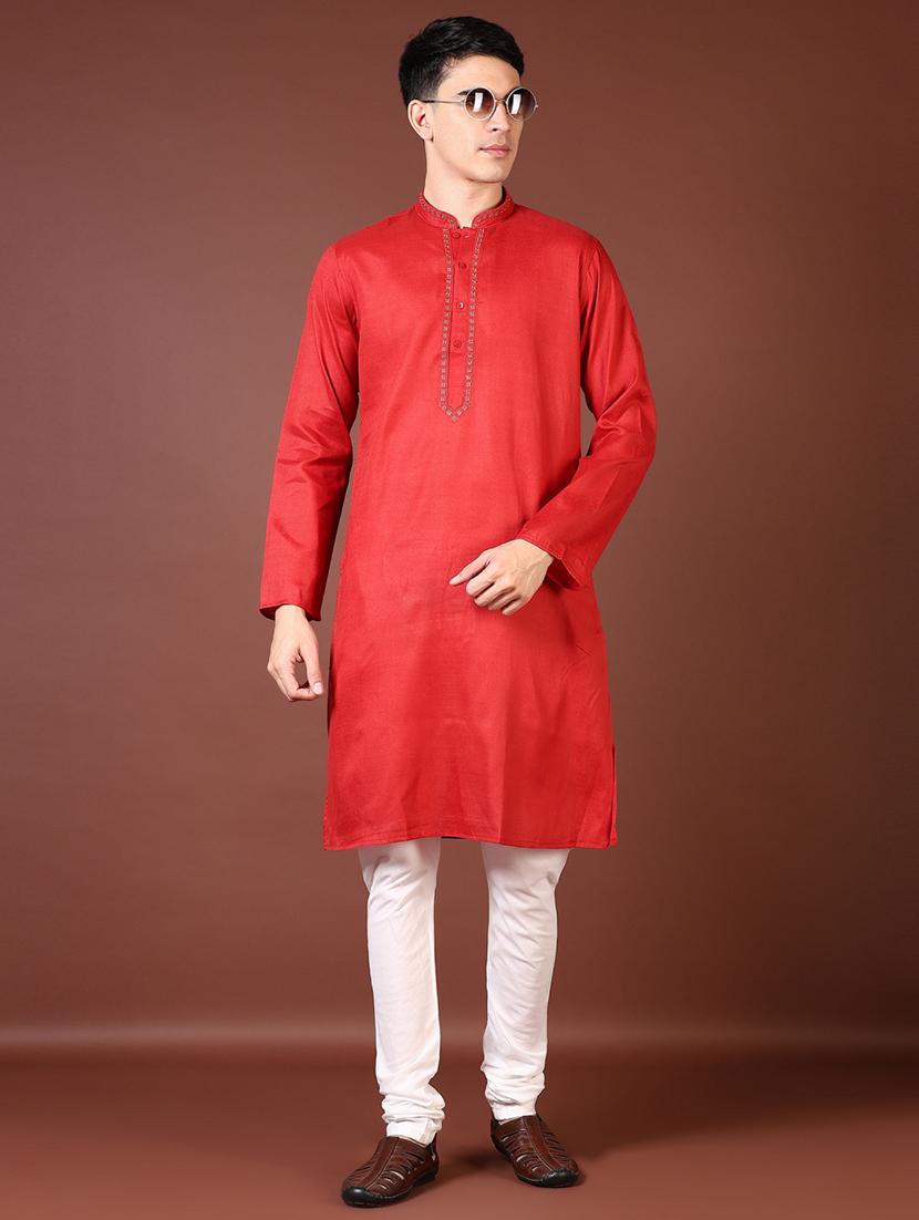 men embroidered long sleeve kurta - 21667608 - Standard Image - 4