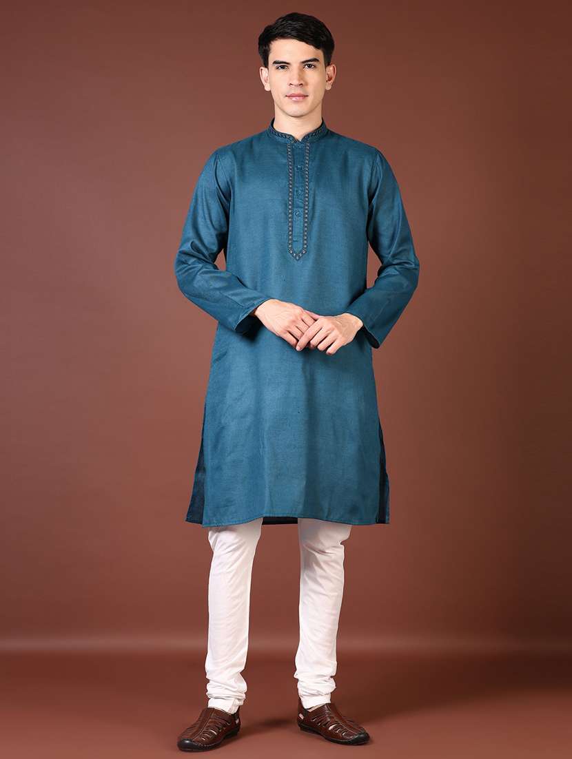 men embroidered long sleeve kurta - 21667610 -  Standard Image - 4