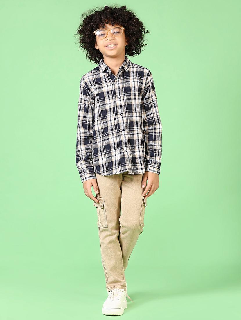 boys long sleeves checkered shirt - 21667646 - Standard Image - 4