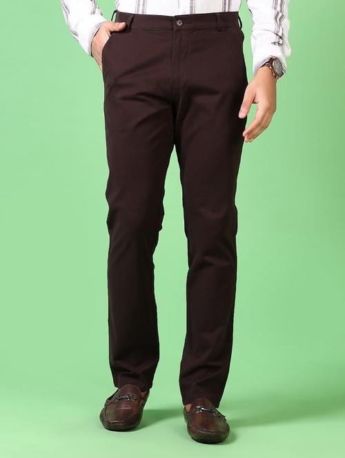 men solid flat front casual trouser - 21667680 - Standard Image - 0