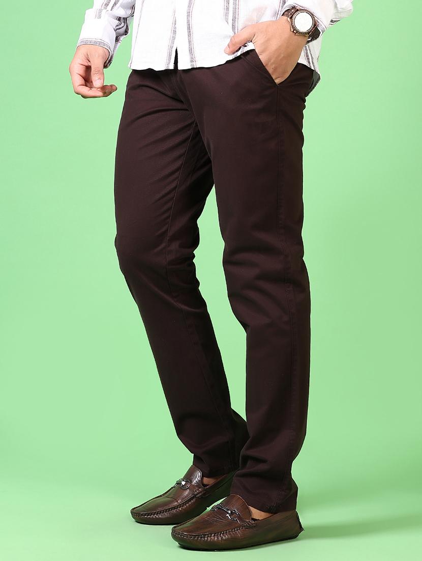 men solid flat front casual trouser - 21667680 - Standard Image - 1
